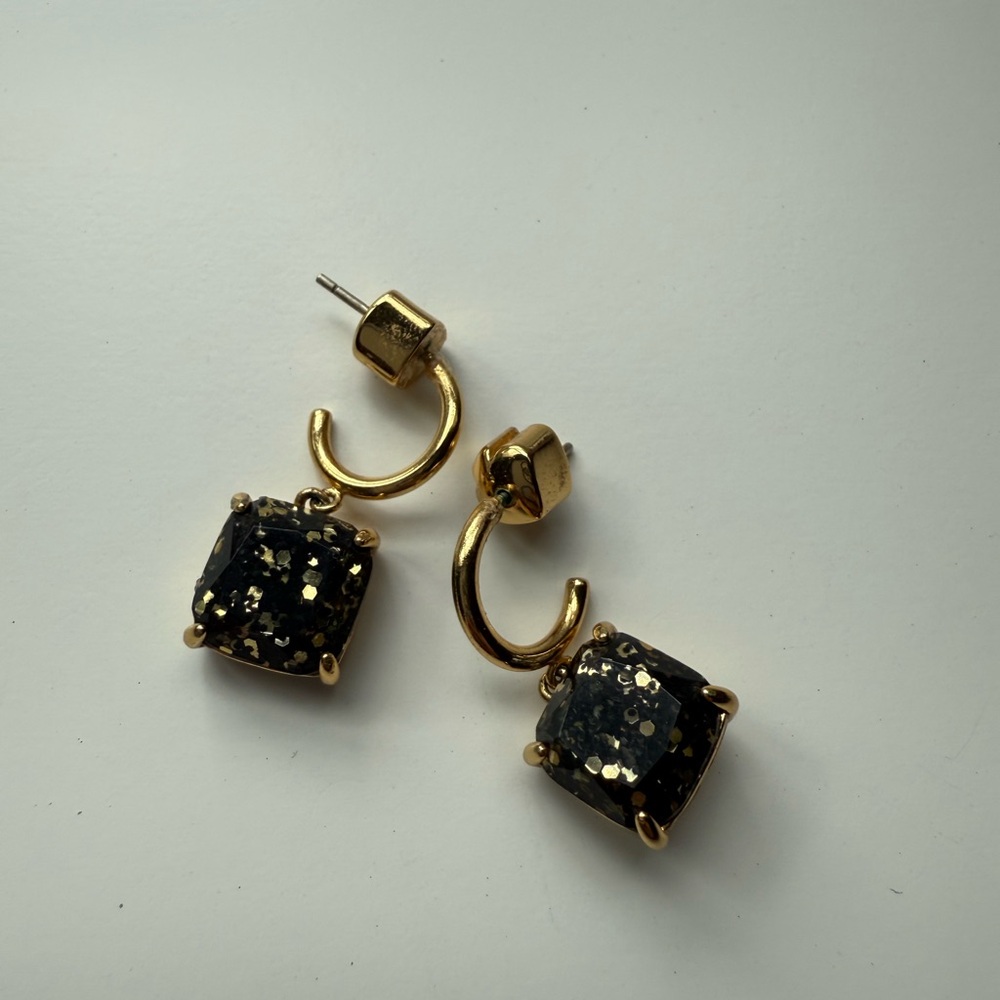 kate spade Elegant Gold and Black Earrings